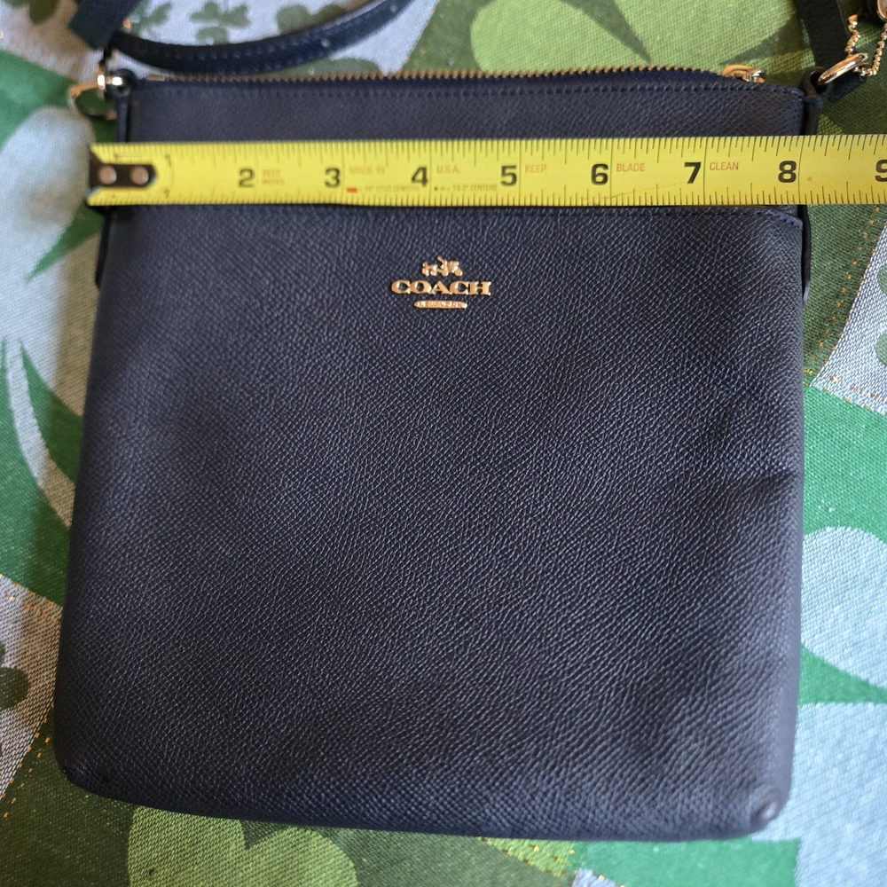 Coach Navy blue Leather Crossbody Bag with Gold Hardware - Picture 4 of 5